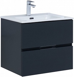Aquanet Мебель для ванной Алвита New 60 2 ящика подвесная антрацит матовая – фотография-7